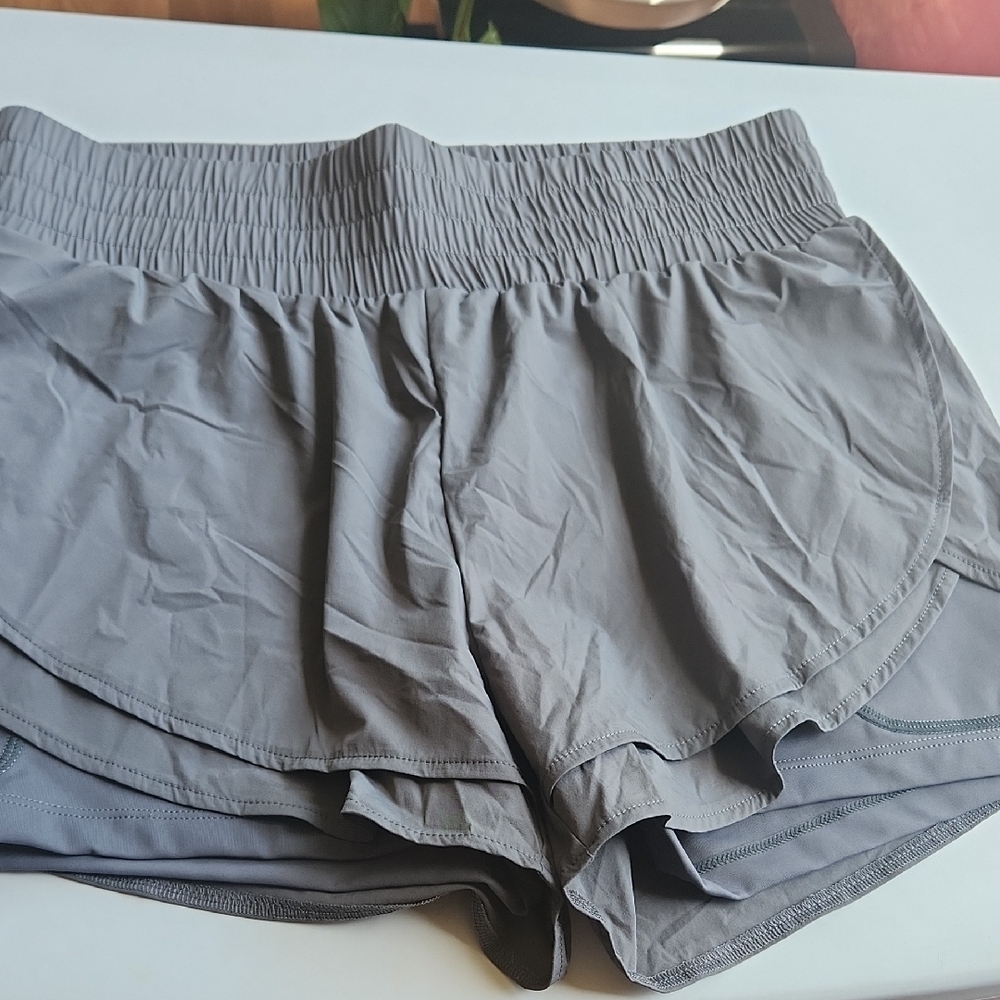 Baleaf Gray Athletic Shorts Lightweight Layered Design